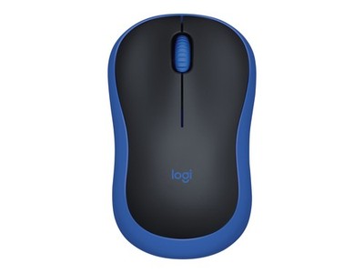 Logitech M 185 Cordless Notebook USB Maus Schwarz / Blau 910-002239