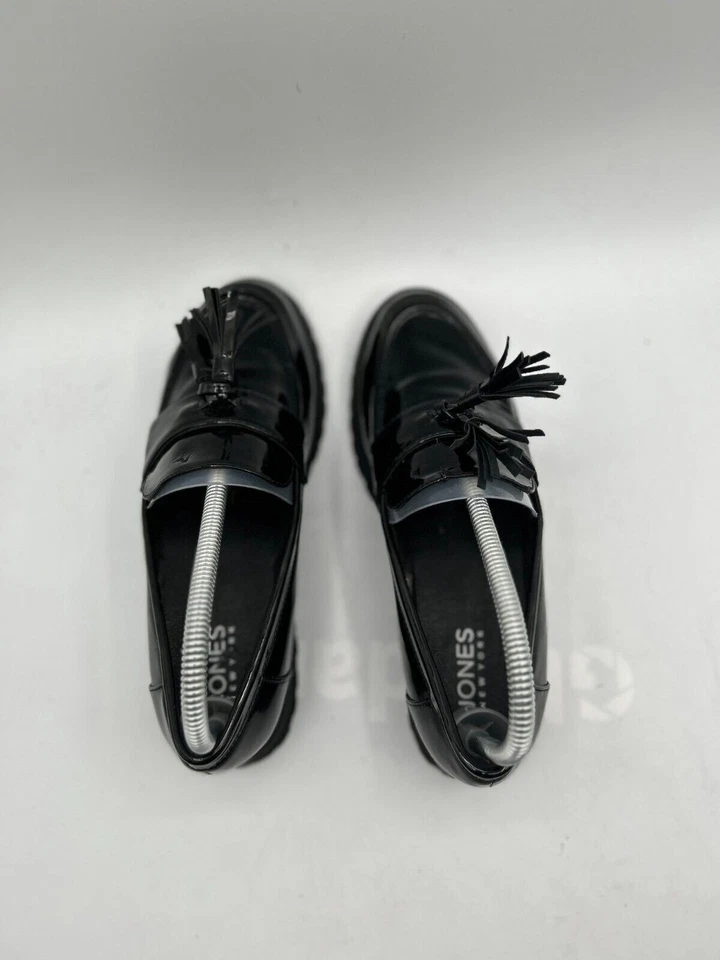 Zapatos informales cómodos sin cordones de charol negro talla 7,5 Jones mocasines para mujer Foto 4 de 4