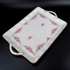 Max Roesler Keramik Tablett Rosendekor um 1920 Jugendstil / Art Deco Antik