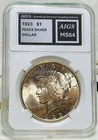 1923 p PEACE DOLLAR - GRADED by AI ! STUNNING MS64 !     L👀K !