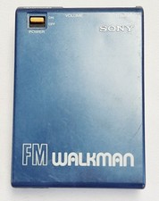 First Model SONY FM WALKMAN Blue SRF-40 W FM 1980 Works Japan Vintage