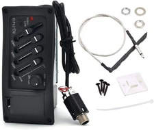 Guitar Pickup 4 Band EQ-7545R Preamp Amplifier Equalizer Tuner Piezo Pickup 