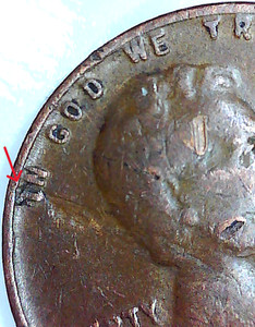 1944 D 1C Lincoln Wheat Cent w/ Retained & Detached Lamination Peel Penny Error