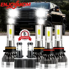 For GMC Sierra 2500 2000-2002 LED Headlight Hi/Low Kit+ Fog Light Bulbs 6000K