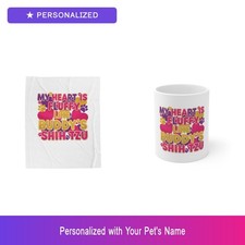 Custom Shih Tzu Pet Lover Gift Set Blanket Mug Personalized Name Bundle