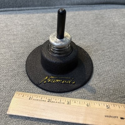 Vintage Neumade Inkwell w/ Writing Tool - Metal and Glass - 12S Inkwell