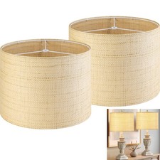 Medium Drum Lamp Shades Set of 2 Woven Lampshades, 13" L x 13" H E26 Spider ...