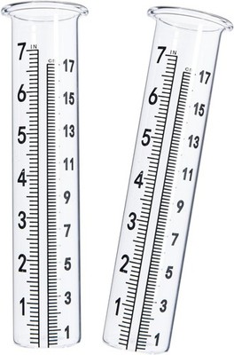 7'' Capacity Rain Gauge Glass Replacement Tube with Lip for Yard Garden (2)