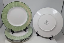 6x Lot Villeroy & Boch FLORA GRASS 10 3/4” Dinner Plates, Well-Used, Fair Cond.