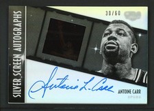 2015-16 ANTOINE CARR 30/60 AUTO PANINI GALA SILVER SCREEN AUTOGRAPHS
