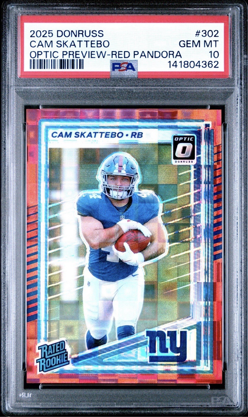 Cam Skattebo Panini Donruss #302 Optic Preview-Red Pandora