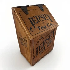 VTG Farmhouse-style 8” Wooden General Store Tea Container Bin Crate Primitive