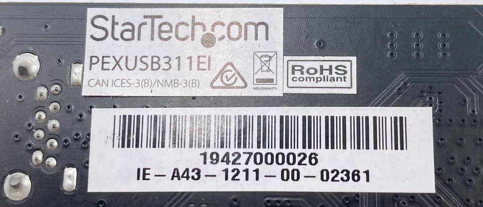 StarTech 2-Port USB 3.1 Card, PEXUSB311EI, USB-A External/Internal, PCIe - Image 4 of 4