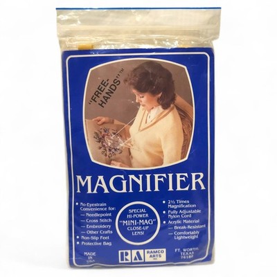 Vintage Ramco Arts Hands Free Magnifier 2.5x Neck Magnifying Glass Cross Stitch
