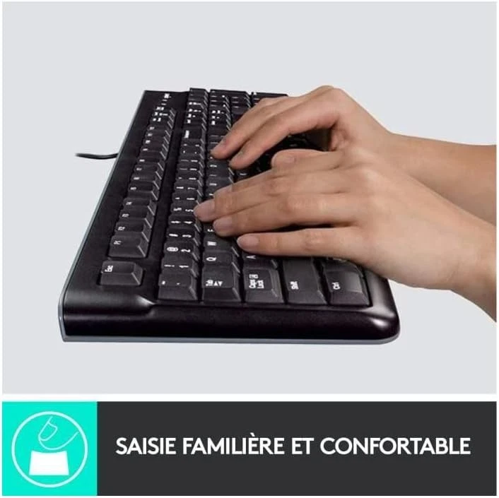 Logitech MK120 Wired Keyboard and Mouse Combo for Windows, AZERTY French Layout  - Image 3 of 4
