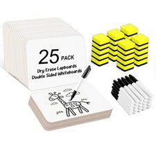 Dry Erase Lapboards, 25 Pack Double Sided Dry Erase Lap Boards 9 x 12.5 Inch,...