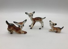 Set of 3 Vintage Bone China Miniature Deer Family Doe Fawns Figurines