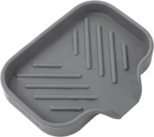 Silicone Bathroom Soap Dishes with Drain Spout-Bathroom and Kitchen Sink Organiz