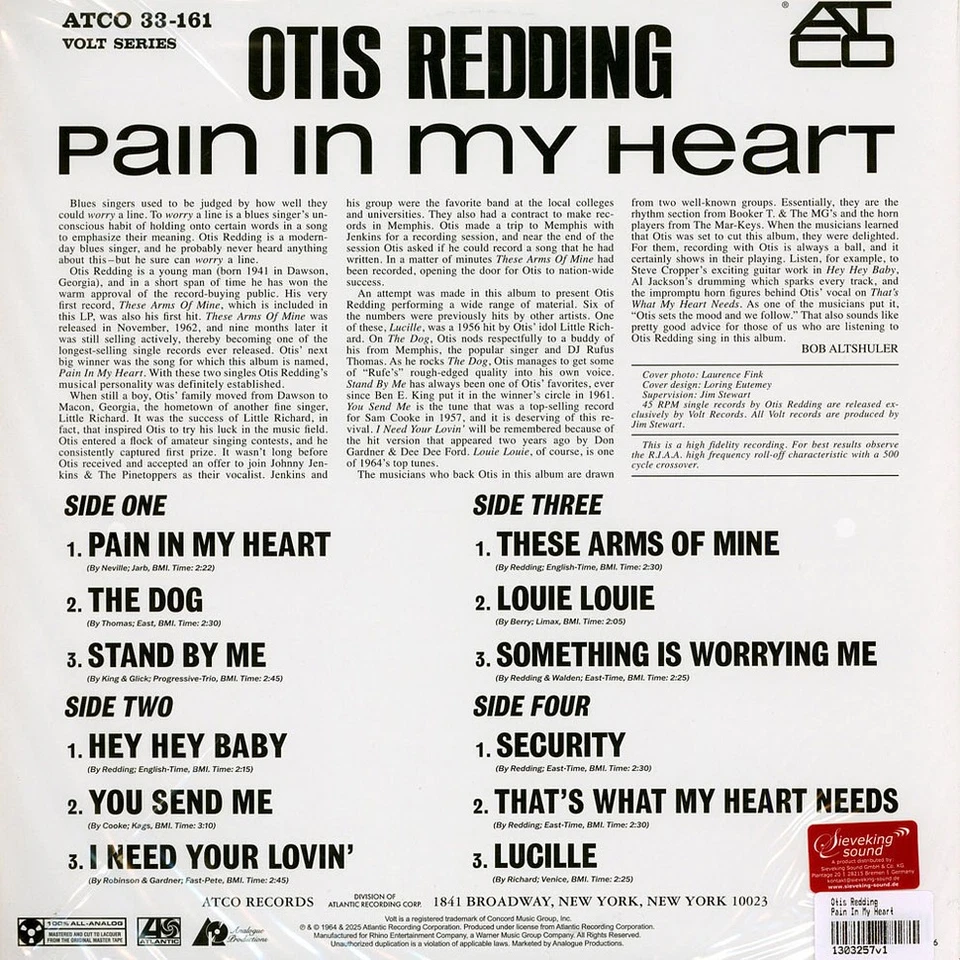 Otis Redding - Pain In My Heart (Vinyl 2LP - 1964 - US - Reissue) - Bild 2 von 2