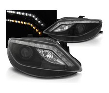 Headlights for SEAT IBIZA 6J 2008-2011 2012 Daylight LED INDICATOR Black LHD