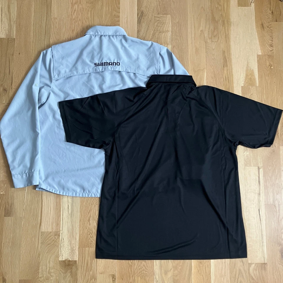 Shimano Fishing Shirts Men’s 2XL Gray & EG-PRO Polo Shirt Black Lot of 2 - Image 2 of 4