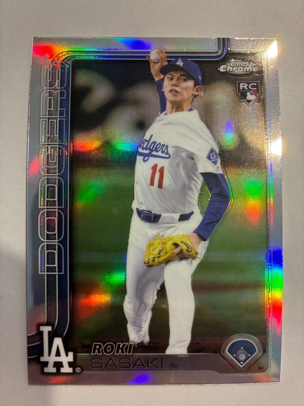 2025 Topps Chrome Refractors #217 Roki Sasaki RC plus 2 Dodgers cards