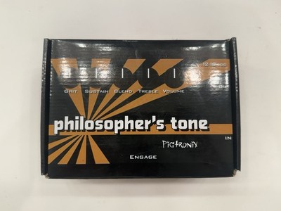 Pigtronix Philosopher s Tone Compressor Sustainer Guitar Effect Pedal + Box