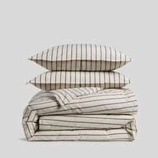 King/California King Casual Organic Cotton Wide Stripe Duvet Cover Set