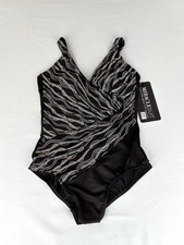 NWT 190 Miraclesuit Oceanus One Piece in Linked In Black/Multi Swimsuit Size 12