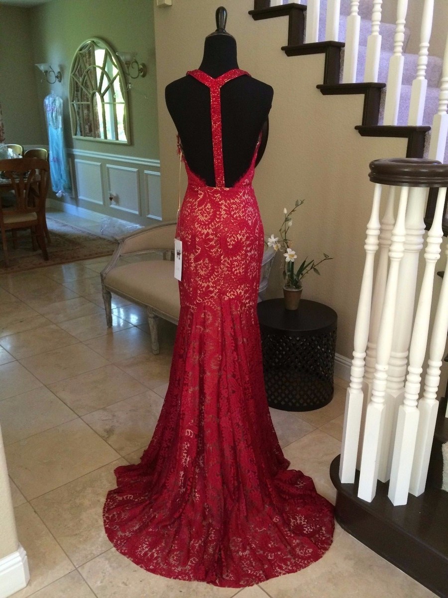 $830 NWT RUBY TRUMPET LACE JOVANI PROM/PAGEANT/FORMAL DRESS/GOWN #25117  SIZE 2 | eBay
