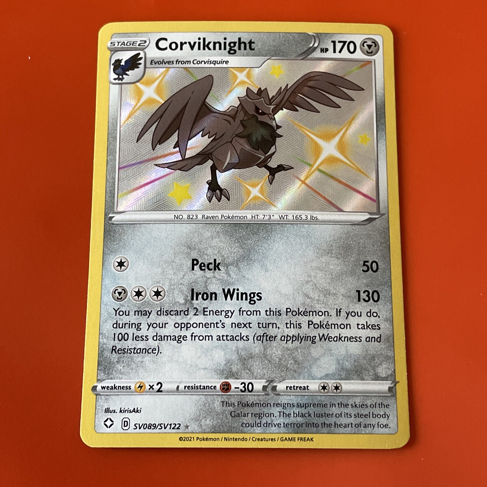 Corviknight Shiny Holo Rare - SV089/SV122 Shining Fates Shiny Vault Pokemon  M/NM | eBay