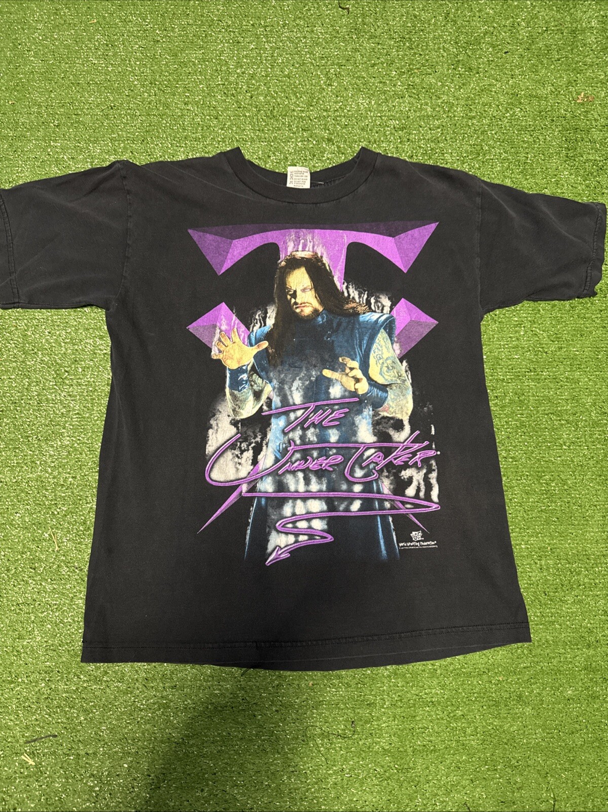 Vintage 1998 WWF Undertaker L Size Wrestling Tee 90s WWE WCW Box Logo