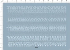 1:700 WWII Japan IJN Ship Name Title Hull Number Markings Water Decal White