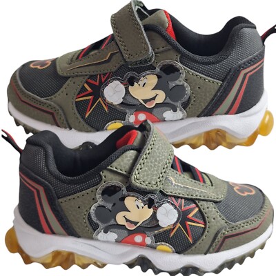 Mickey Light and Comfortable Sneakers with Lights for Children Size 11 green