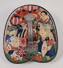 Antique Vintage Paper Child's Accordion Toy w/ Litho Print Dragon Buddha Lantern