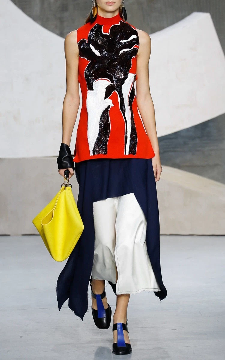 Marni poppy-print skirt - White