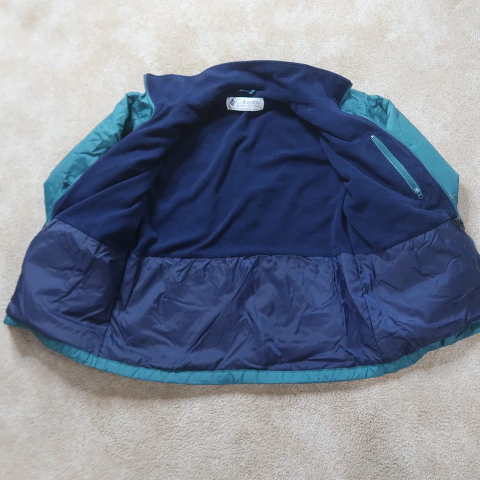 Columbia Jacket Mens Large Green Full Zip Fleece lined - Image 3 of 4