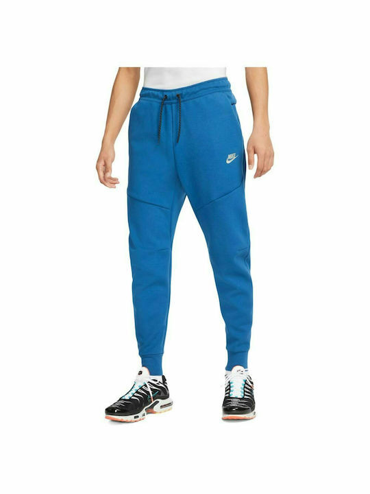 Флисовые брюки Nike Tech Спортивные штаны матовый синий черный белый DD4804-476