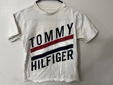 Tommy Hilfiger Logo White Kids T-Shirt Short Sleeve Cotton - Youth S 8-10