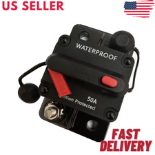 50 Amp In-Line Circuit Breaker Solar/Audio/Car/RV 50A/50AMP Fuse 12V/24V/32V/48V