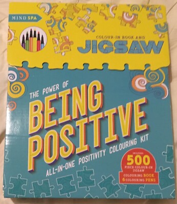 The Power of Being Positive: 500 Piece Colour-In Jigsaw and colouring book