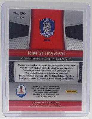 2018 Panini Prizm World Cup Hyper Prizm Kim Seunggyu #190 Rookie