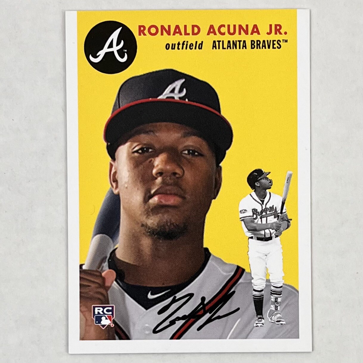 Ronald Acuna Jr Throwback Thursday Rookie 2018 Topps Heritage #256 /1480 Braves