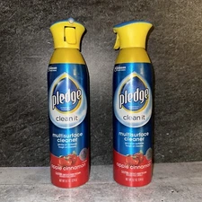 2 Lot PLEDGE MULTI-SURFACE CLEANER Apple Cinnamon Scent 9.7 OZ. (RARE)