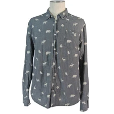 Free nature Critter shirt men's large gray long-sleeve button-down