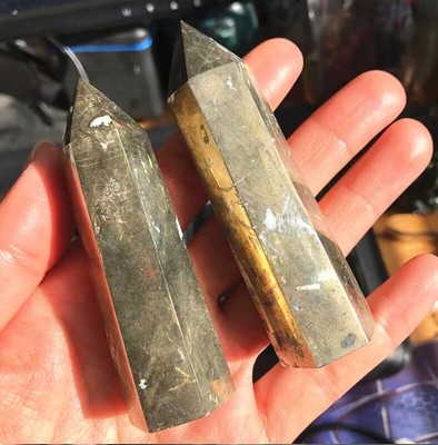 1 Stck. Natürliches Kupfer Pyrites Stab Heilung Kristalle Turm Sechs Belagerung Punkt Mineral