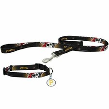 PITTSBURGH PIRATES DOG CAT PET SET COLLAR LEASH ID TAG CHOOSE SIZE