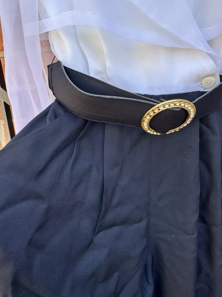 Gorgeous Vintage 1980s 1990s Black And White Organza & Rayon Jumpsuit Size S/M - Image 3 of 4