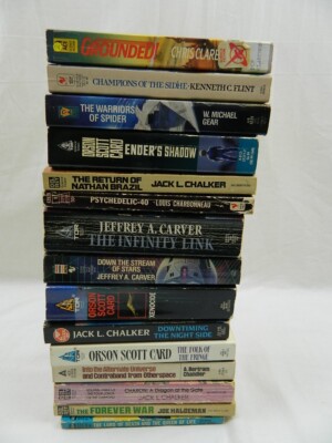Lot of 15 Sci-fi Books Random Mixed Authors, Chandler, Card, Carver, Chalker