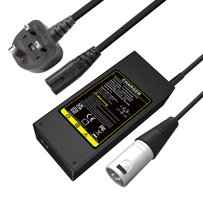 Battery Charger 36V 2A for Ebike, 42V max output, Lithium LiPo Battery, XLR  3pin UK